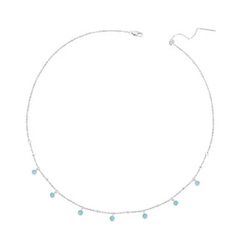 BAMOER BAMOER κολιέ BSN388, ασήμι 925, ασημί/τιρκουάζ