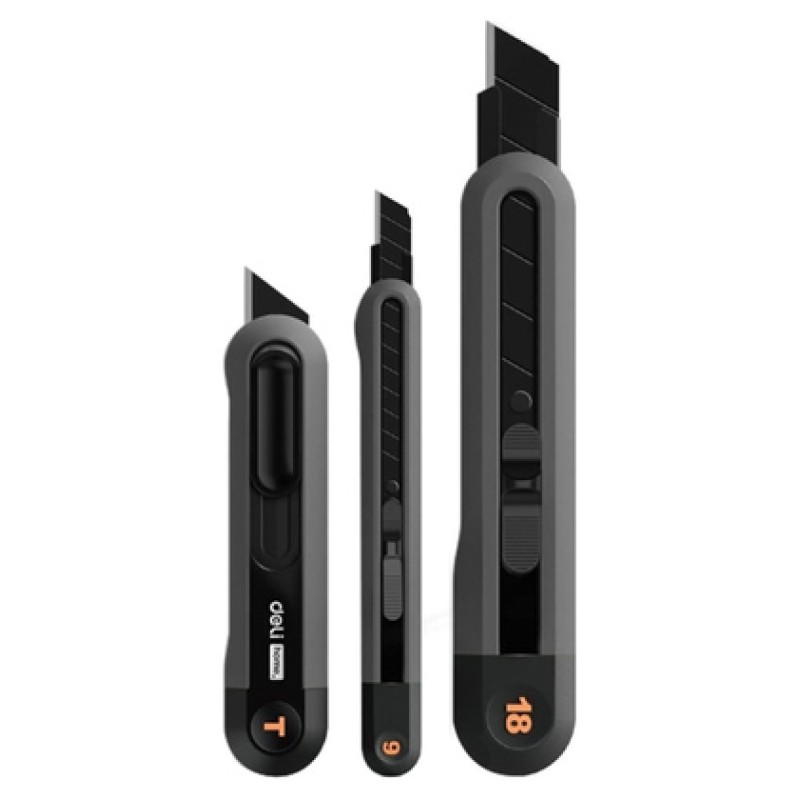 DELI DELI σετ κοπίδια HT4003 με κλείδωμα & άμεσο άνοιγμα, 9/18/20mm, μαύρο, 3τμχ