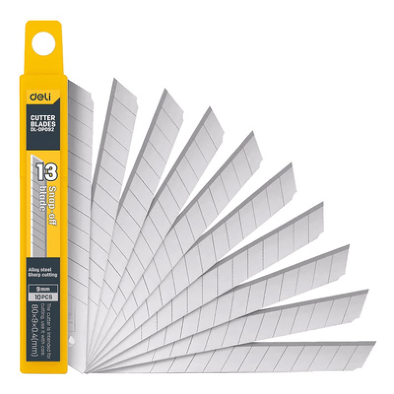 DELI DELI ανταλλακτικές λεπίδες DL-DP092 για κοπίδι, 9mm, 10τμχ