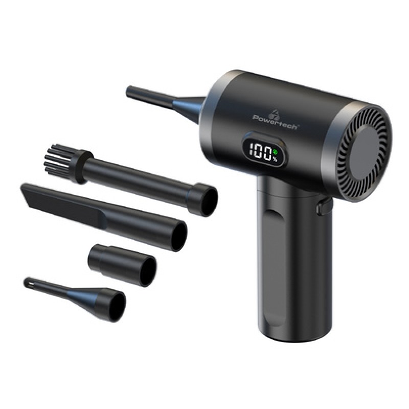 Powertech POWERTECH ηλεκτρικό air duster PT-1316 με LED φακό, 50W, 3600mAh, μαύρο