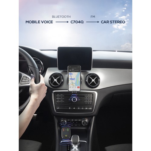 LDNIO LDNIO FM Transmitter & φορτιστής C704Q, 2x USB/1x USB-C, 36W, Bluetooth, μαύρο