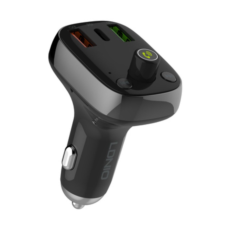 LDNIO LDNIO FM Transmitter & φορτιστής C704Q, 2x USB/1x USB-C, 36W, Bluetooth, μαύρο