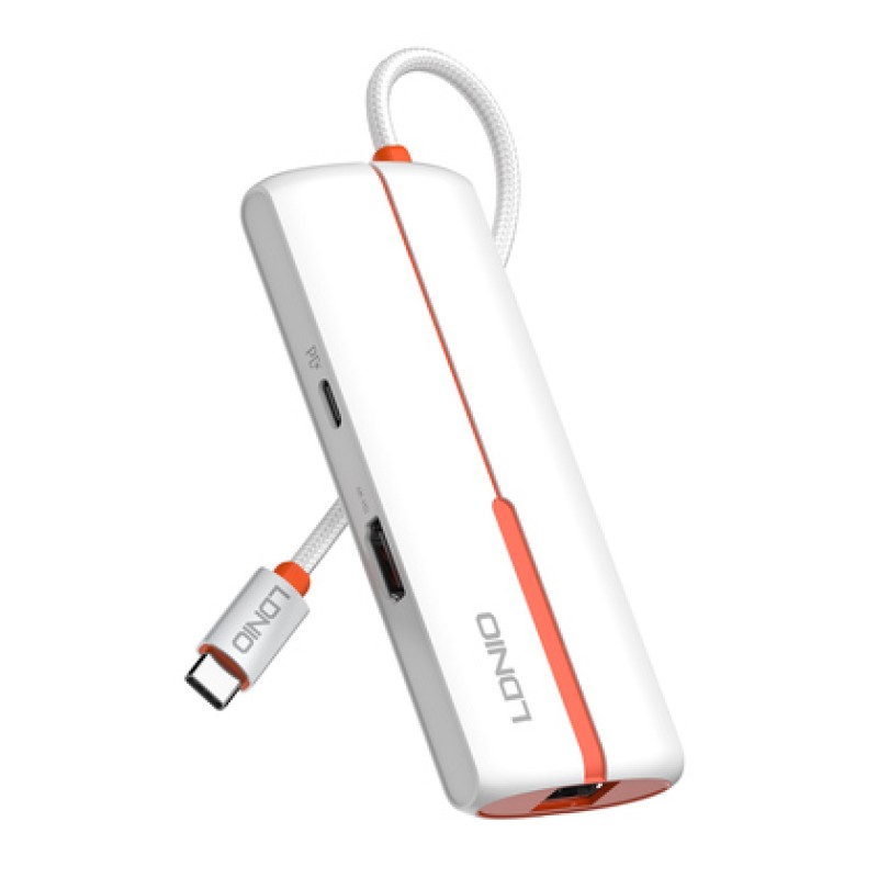 LDNIO LDNIO docking station DS-26H, 6 θυρών, USB-C σύνδεση, 4K, 100W PD, λευκό