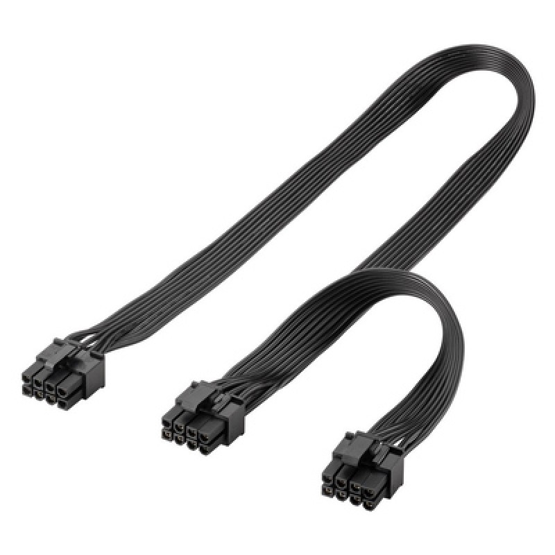 GOOBAY GOOBAY καλώδιο 8 pin σε 2x 6+2 pin PCIe 59714, 23cm, μαύρο