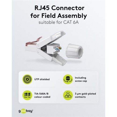 GOOBAY GOOBAY βύσμα RJ45 65942, CAT 6 UTP, tool-free, λευκό