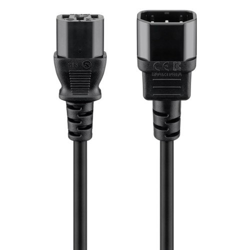 GOOBAY GOOBAY καλώδιο προέκτασης τροφοδοσίας 95124, 0.75mm², 0.5m, μαύρο