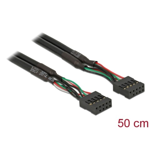 DELOCK DELOCK καλώδιο USB 2.0 10-pin 2.54mm 82437, 480 Mbps, 50cm