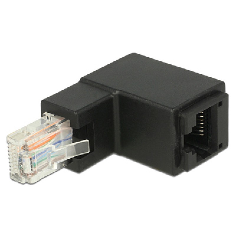 DELOCK DELOCK αντάπτορας RJ45 86424, CAT 6 UTP, γωνιακός 90°, μαύρος