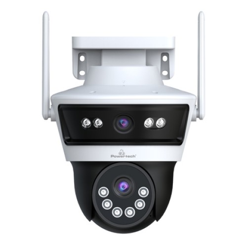 Powertech POWERTECH smart κάμερα PT-1340, 3MP, dual lens, WiFi, PTZ, SD, IP65