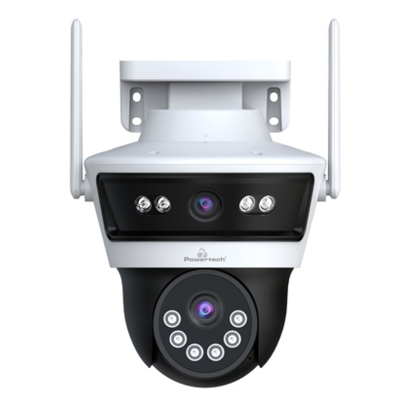 Powertech POWERTECH smart κάμερα PT-1340, 3MP, dual lens, WiFi, PTZ, SD, IP65