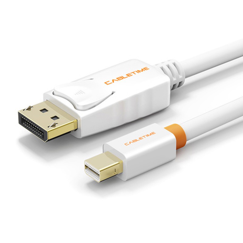 CABLETIME CABLETIME καλώδιο mini DisplayPort σε DisplayPort CT-AV588-02G, 4K/60Hz, 1m, λευκό