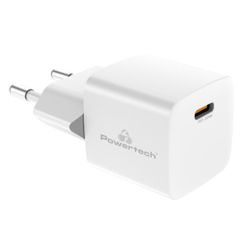 Powertech POWERTECH φορτιστής τοίχου PT-1223, USB-C, 20W, λευκός