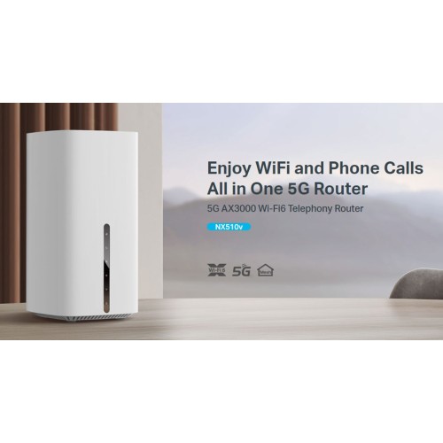 TP-Link TP-LINK Router NX510V με θύρα τηλεφώνου, 5G, WiFi 6, 3000Mbps, V.1.0