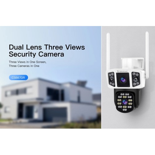 VSTARCAM VSTARCAM smart κάμερα CS667DR, dual lens, 3MP, WiFi, SD, PTZ, IP66