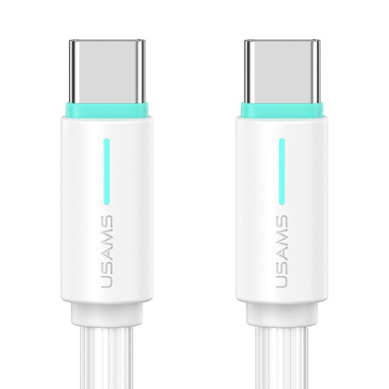 USAMS USAMS καλώδιο USB-C US-SJ734, 60W, 480Mbps, 1m, λευκό