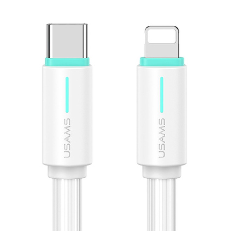 USAMS USAMS καλώδιο Lightning σε USB-C US-SJ735, 30W, 480Mbps, 1m, λευκό