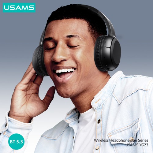 USAMS USAMS headphones YG23, ασύρματα & ενσύρματα, Φ40mm, 300mAh, μαύρα