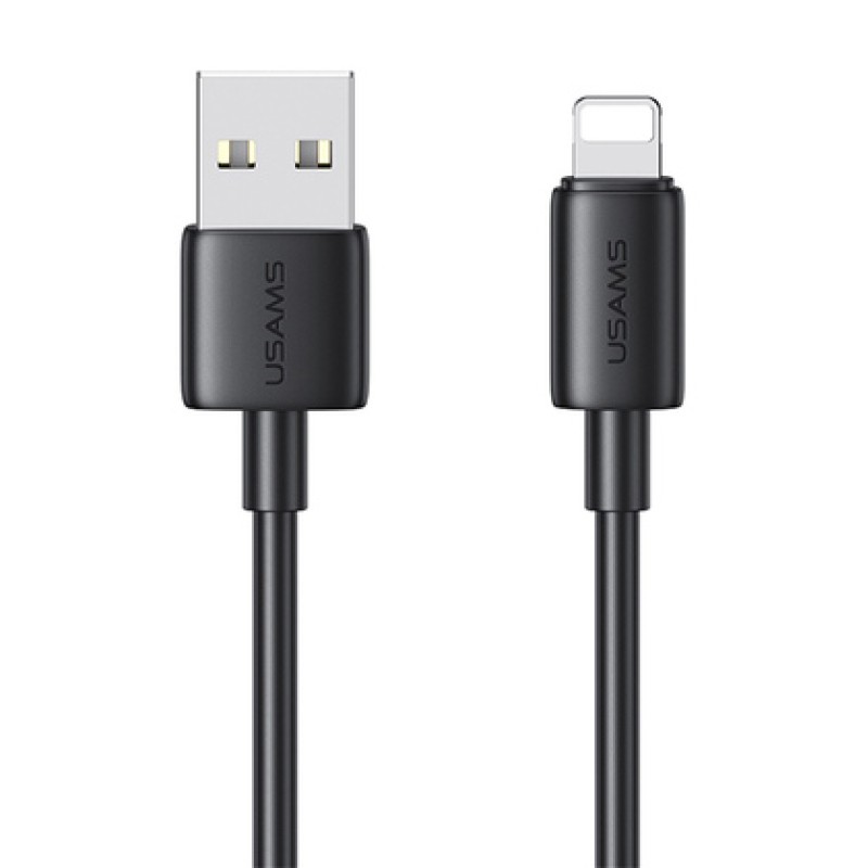 USAMS USAMS καλώδιο Lightning σε USB US-SJ709, 2.4A, 480Mbps, 1m, μαύρο