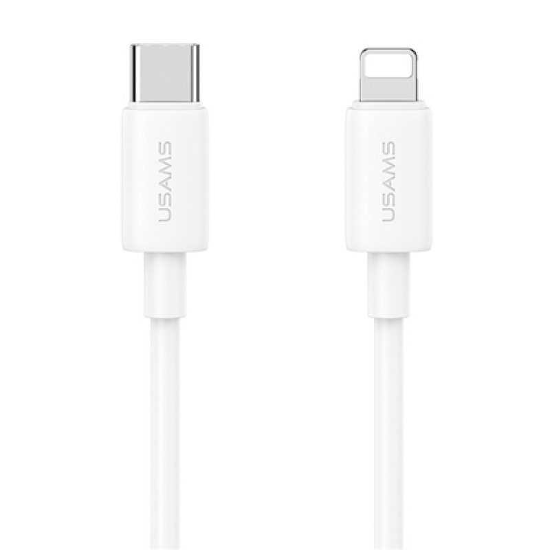 USAMS USAMS καλώδιο Lightning σε USB-C US-SJ712, 30W, 480Mbps, 1m, λευκό