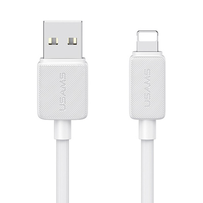 USAMS USAMS καλώδιο Lightning σε USB US-SJ689, 2.4A, 480Mbps, 1m, λευκό