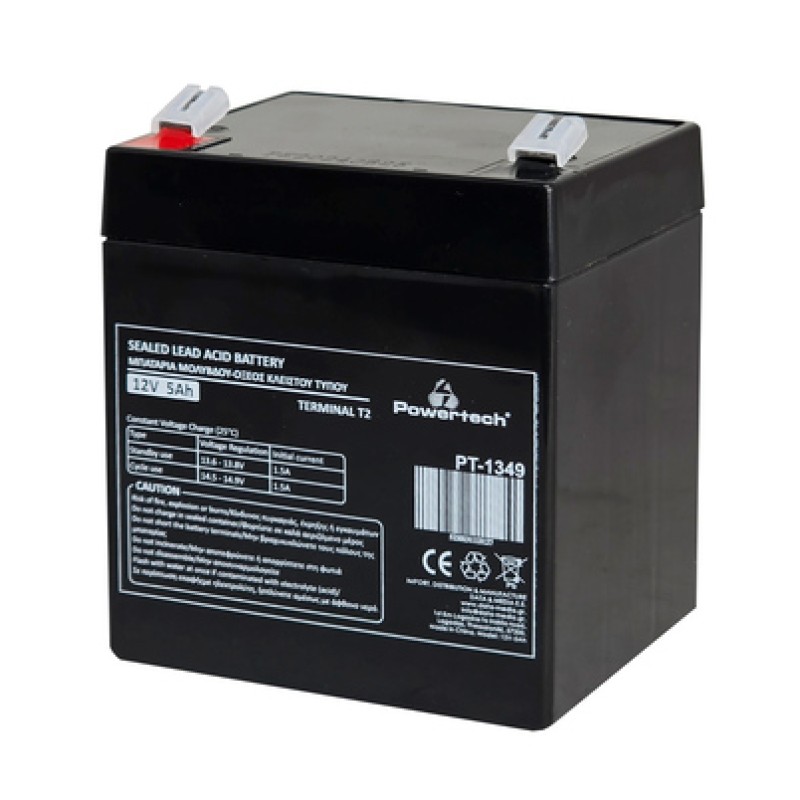 Powertech POWERTECH μπαταρία μολύβδου PT-1349, 12V 5Ah, T2