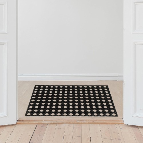 HOME USE HOME USE πατάκι εισόδου HUH-0209, αντιολισθητικό, καουτσούκ, 60x40cm, 16mm πάχος, μαύρο