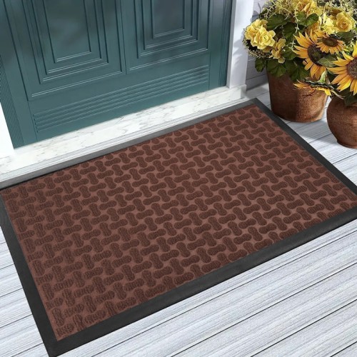 HOME USE HOME USE πατάκι εισόδου HUH-0211, αντιολισθητικό, 60x40cm, 5mm πάχος, καφέ