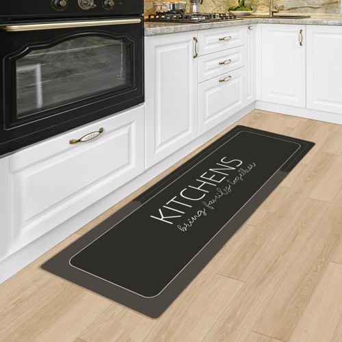 HOME USE HOME USE πατάκι κουζίνας HUH-0217, αντιολισθητικό, υφασμάτινο, 150x50cm, 3.5mm πάχος, καφέ