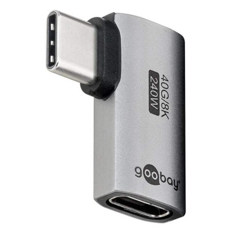 GOOBAY GOOBAY αντάπτορας USB-C 74441, γωνιακός 90°, USB4, 240W, 40Gbps, 8K, γκρι