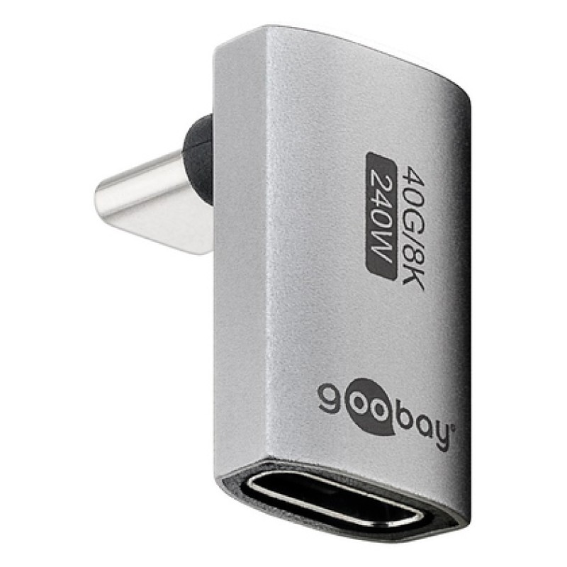 GOOBAY GOOBAY αντάπτορας USB-C 74442, γωνιακός 90°, USB4, 240W, 40Gbps, 8K, γκρι