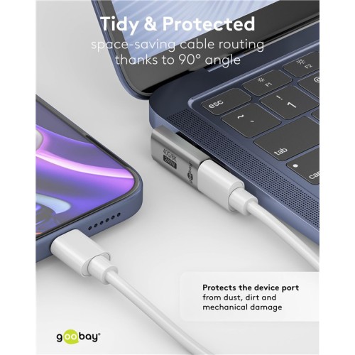 GOOBAY GOOBAY αντάπτορας USB-C 74443, γωνιακός 90°, USB4, 240W, 40Gbps, 8K, γκρι