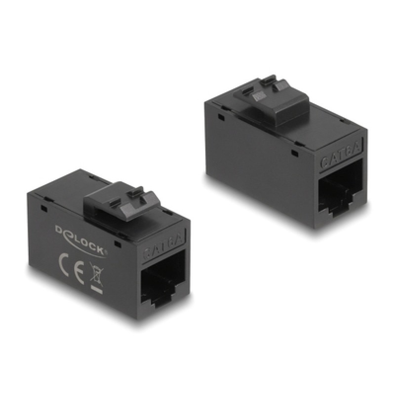 DELOCK DELOCK Keystone module RJ45 90638, θηλυκό σε θηλυκό, Cat 6A UTP, μαύρο