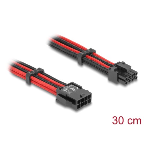 DELOCK DELOCK καλώδιο 8 pin σε 6+2 pin PCIe 80975 με υφασμάτινη επένδυση, 30cm