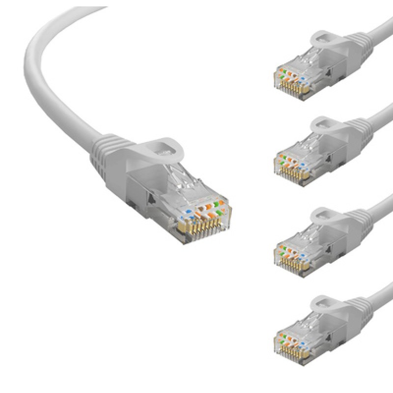 Powertech POWERTECH καλώδιο δικτύου CAB-N413-5, Cat 6 U/UTP, CCA, 250Hz, 0.25m, γκρι, 5τμχ