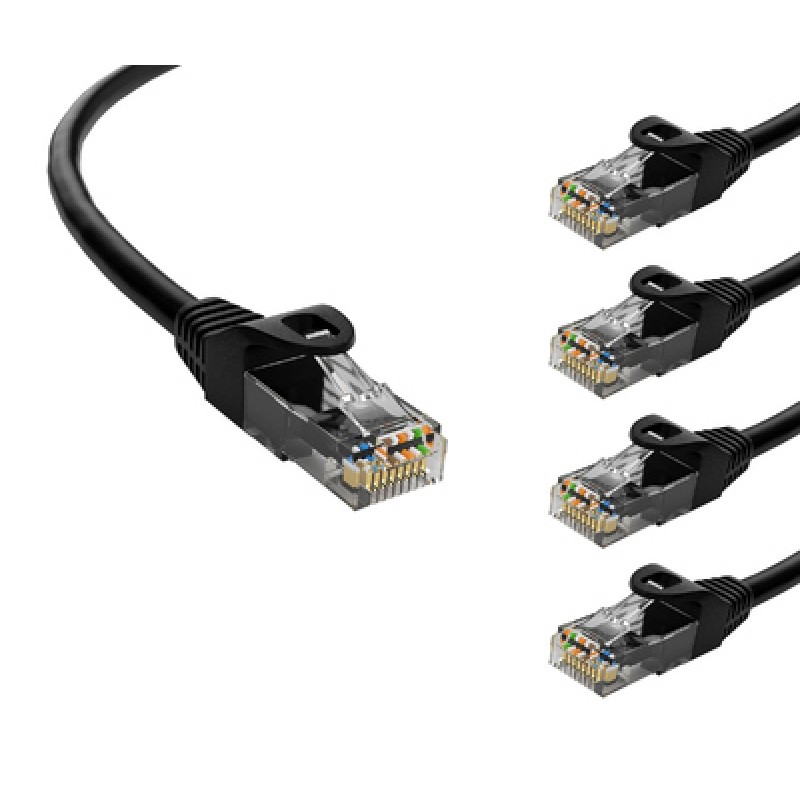 Powertech POWERTECH καλώδιο δικτύου CAB-N402-5, Cat 6 U/UTP, CCA, 250Hz, 0.5m, μαύρο, 5τμχ