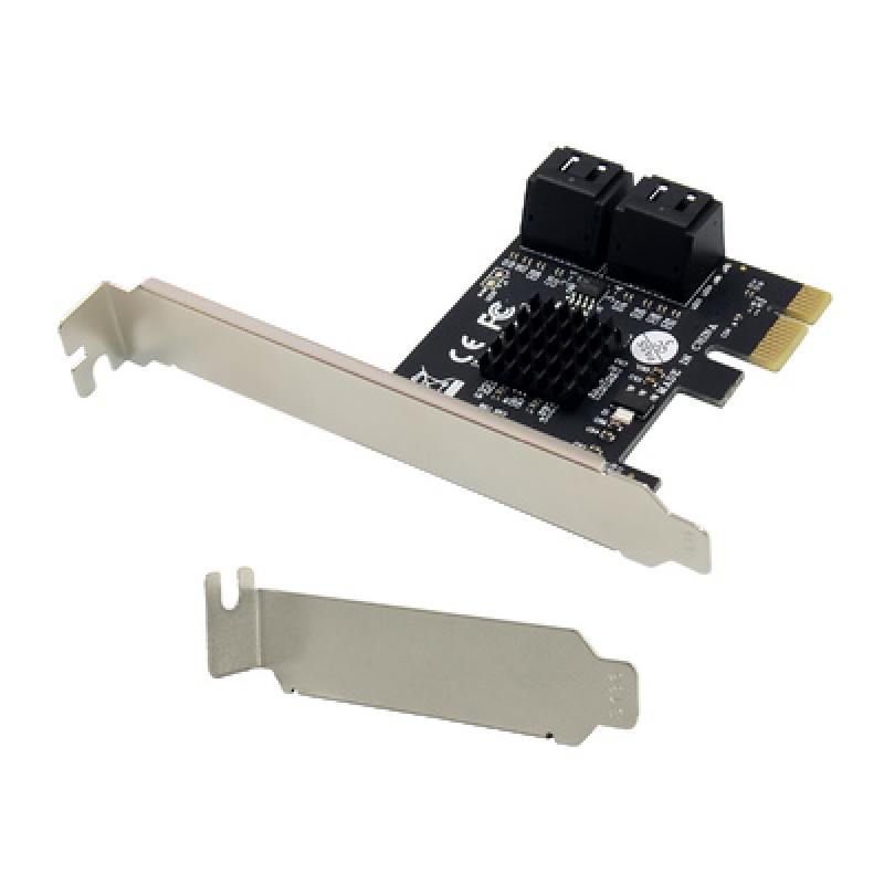 Powertech POWERTECH κάρτα επέκτασης PCIe σε 4x SATA III ST561, 6Gbps, 95x69mm