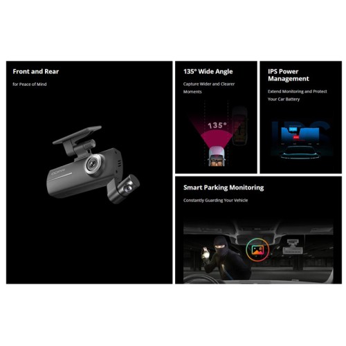 DDPAI DDPAI smart σετ καμερών αυτοκινήτου N1 Dual, 1296p/1080p, WiFi