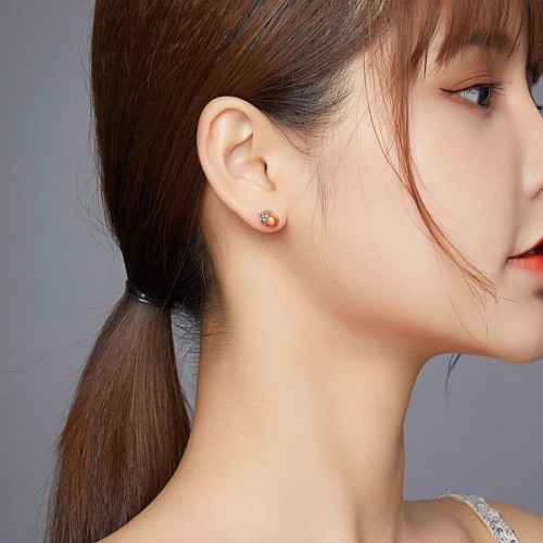 BAMOER BAMOER σκουλαρίκια καρφωτά SCE935 με κυβική ζιρκόνια, ασήμι 925, ασημί