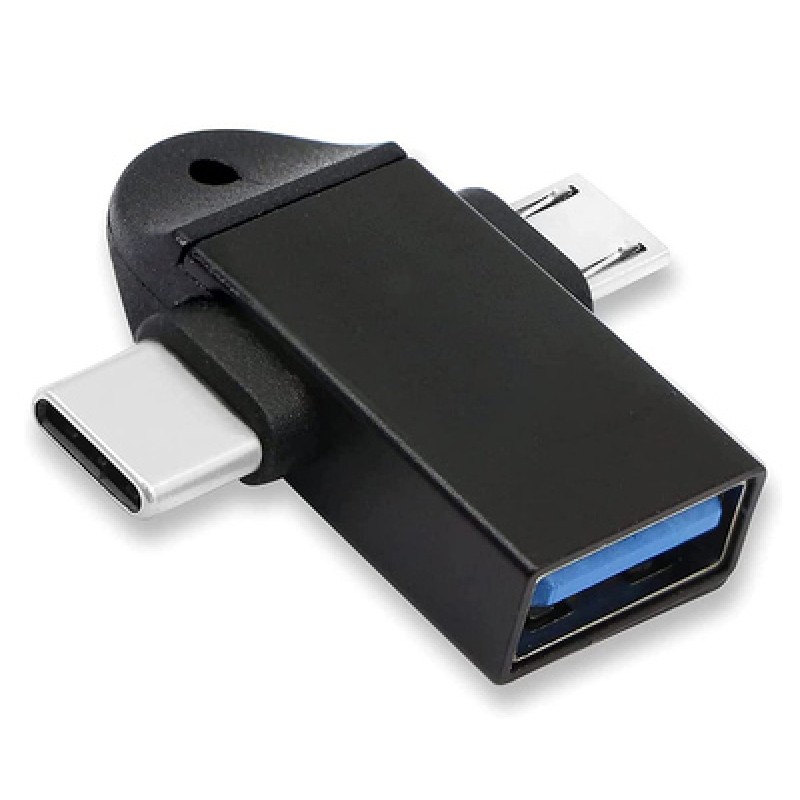 Powertech POWERTECH αντάπτορας USB σε USB-C & micro USB CAB-UC090, 5Gbps, μαύρος