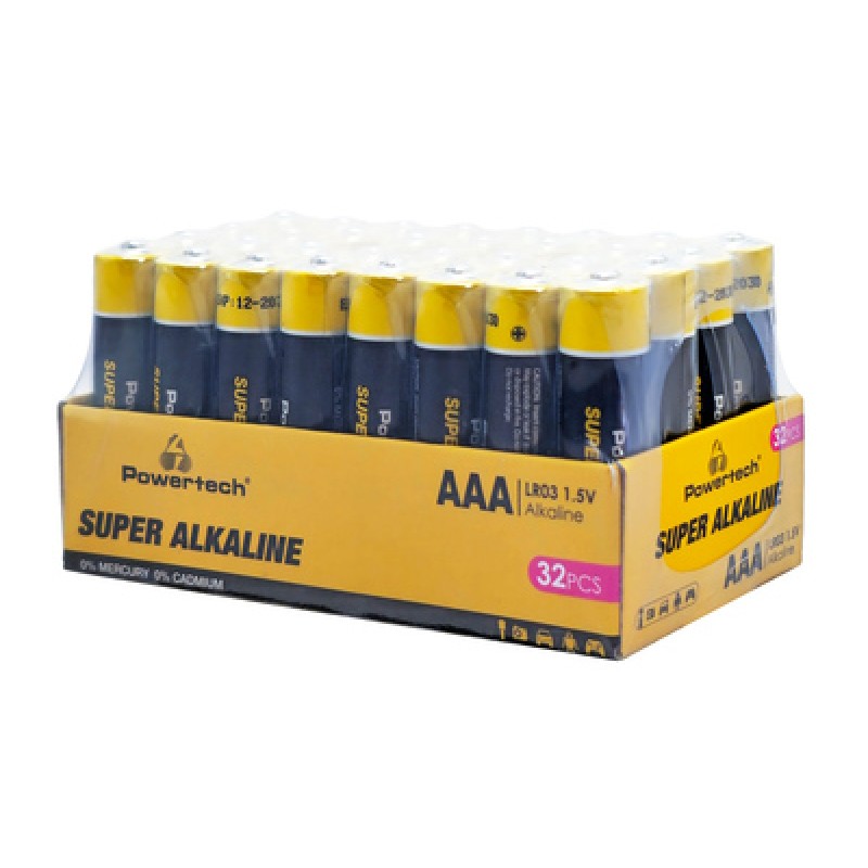 Powertech POWERTECH αλκαλικές μπαταρίες Super Alkaline PT-1402, AAA, 1.5V, 32τμχ