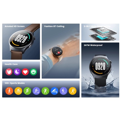 MIBRO MIBRO smartwatch Lite 3 με 2x λουράκια, heart rate, 1.3