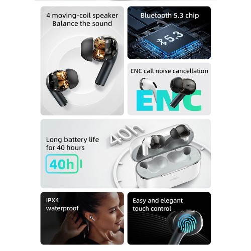 MIBRO MIBRO earphones με θήκη φόρτισης M1, TWS, ENC, 25/350mAh, μπλε