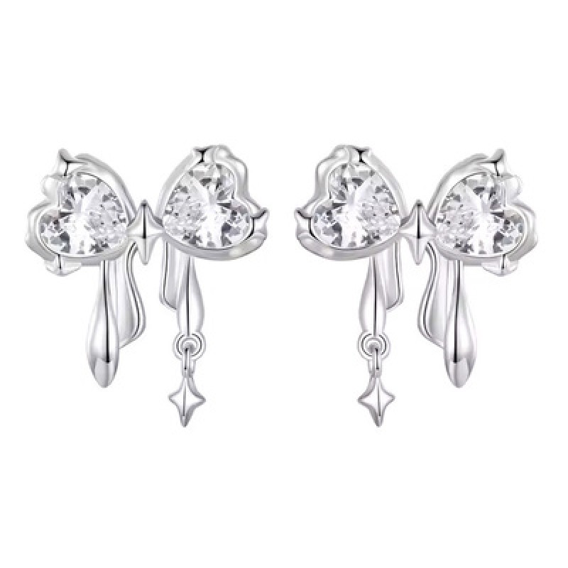 BAMOER BAMOER σκουλαρίκια καρφωτά BSE1061 με κυβική ζιρκόνια, ασήμι 925, ασημί