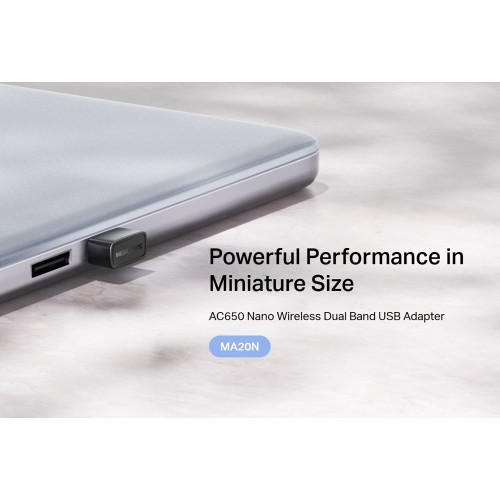 MERCUSYS MERCUSYS ασύρματος USB αντάπτορας δικτύου MA20N, 650Mbps AC650, Ver 1.0