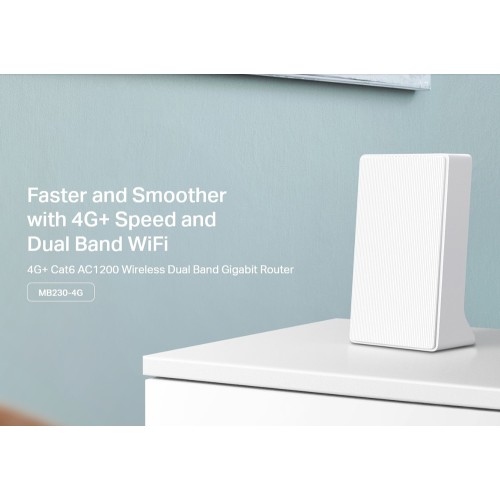 MERCUSYS MERCUSYS router MB230-4G, 4G+ Cat6, 1200Mbps AC1200, Ver 1.0