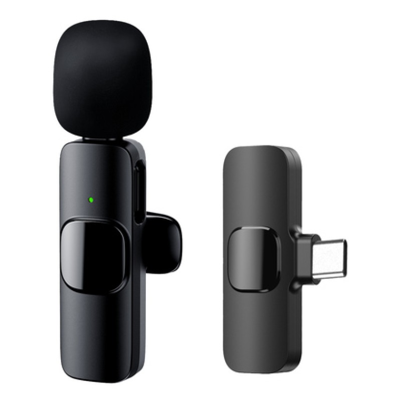APEXEL APEXEL ασύρματο μικρόφωνο APL-MIC003, USB-C, 2.4GHz, μαύρο
