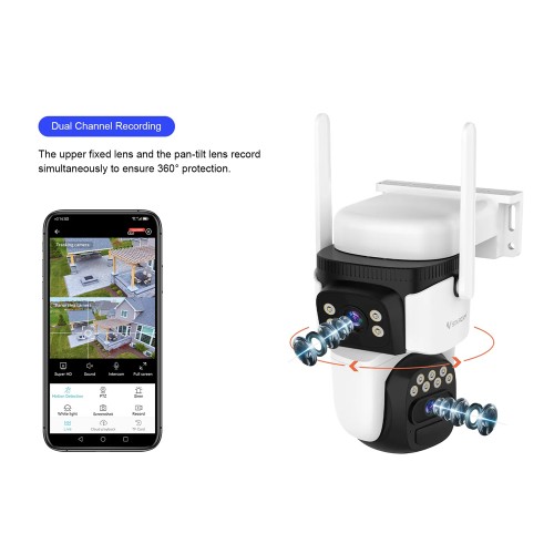 VSTARCAM VSTARCAM smart ηλιακή κάμερα CB621DR, dual lens, 3MP, WiFi, SD, PTZ, IP66