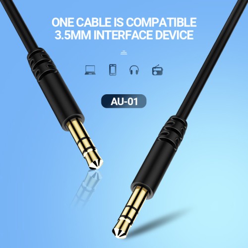 CELEBRAT CELEBRAT καλώδιο ήχου 3.5mm AU-01, AUX, 1m, μαύρο