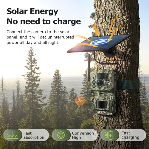 Sectec SECTEC smart ηλιακή κάμερα κυνηγού ST-HC809, 3MP, 4G, PIR, SD, IP66