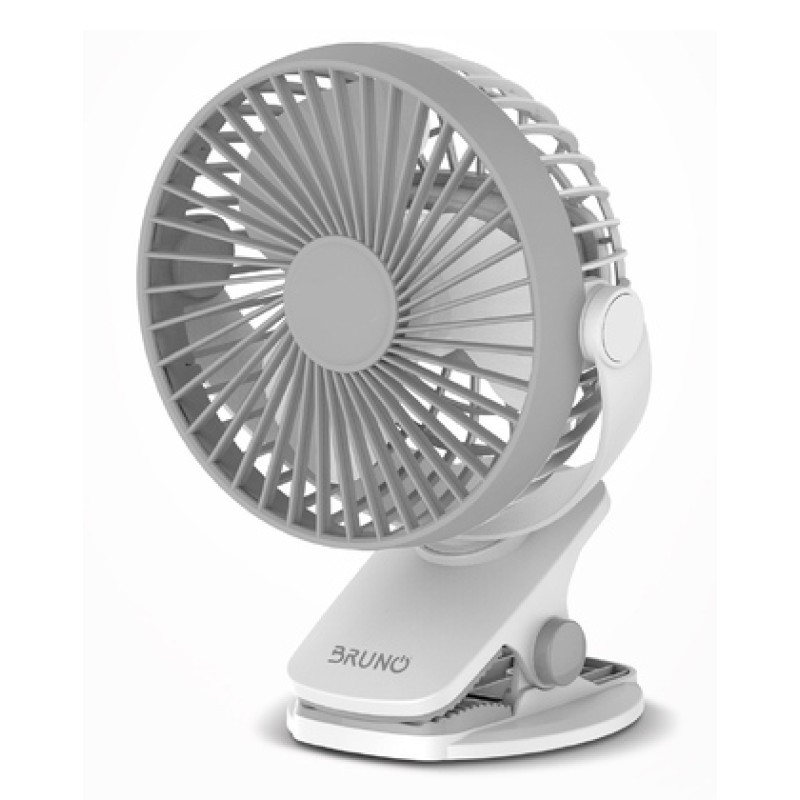 Bruno BRUNO ανεμιστήρας με κλίπ BRN-0230, επαναφορτιζόμενος, λευκός/γκρι